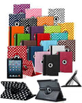 Unbranded For Apple iPad Mini 2 (2nd Gen 2013) - MobiBax Prime Custom Made Tablet Case Cover with 360° Rotating and Stand Feature in BLACK with WHITE POLKADOTS ALL STOCK MUST GO **