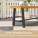 Trädgårdsbänk väderbeständig 3-sits bänk upp till 360 kg Parkbänk av akaciaträ och metall 2 st.