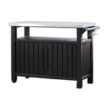 Keter Multifunctional Outdoor Table for BBQ Unity XL Woodlook Garden Storage vid