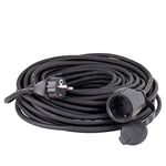 as - Schwabe Rubber extension cable, 5 m H05RR-F 3G1.5 cable with earthing contact plug and earthing contact coupling including protective cap, extension cable 230 V, 16 A, IP44, black, 60305