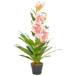 vidaXL kunstig plante lilje med urtepotte pink 90 cm