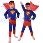 Kid Boy Superhjälte Cosplay Dräkt Fancy Dress Kläder Outfit Set Superman M