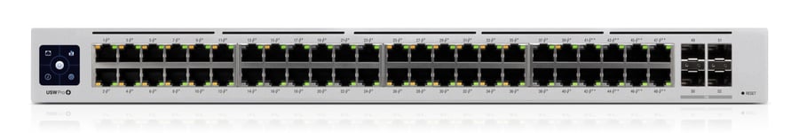 Ubiquiti Networks UniFi Pro 48-Port PoE Håndtert L2/L3 Gigabit Ethernet (10/100/1000) Strøm over Ethernet (PoE) 1U Sølv