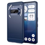 EIDERWOOD Nothing Phone (3a) Brushed Carbon Fiber Flexibelt Plast Skal - Blå