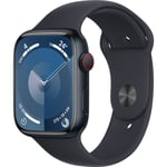 Apple Watch Series 9 (GPS + Cellular) 45mm - Midnight Aluminium Case with Midnight Sport Band - S/M (Fits 140mm to 190mm Wrists)