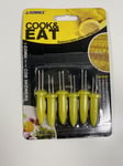 6ps Corn skewers Stainless Steel Corn on Cob Holder Sweetcorn BBQ Prongs Forks