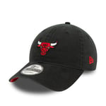 NEW ERA CHICAGO BULLS BASEBALL CAP.9TWENTY MINI LOGO BLACK ADJUSTABLE HAT S24