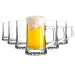Stern Tankard Glass Beer Mugs - 510ml - Pack of 6