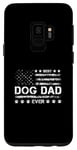 Coque pour Galaxy S9 Best Dog Dad Ever USA Drapeau américain Fête des pères 4 juillet