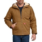 Dickies - Outerwear for Men, Sherpa Lined Duck Jacket, Three-Piece Hood, Rinsed Brown Duck, XL