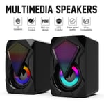 USB Wired Surround Sound System LED PC Speakers Gaming Bass for Computer Desktop