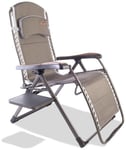 Quest Naples Pro Relax Camping Chair, Full Recline, Extra-Wide Seat, Side Table