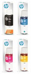 HP32XL & HP31 Black & Colour Original Ink Bottles - 4 Item Multipack