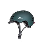 Urban Prime Urban Helmet Casque de Protection avec lumière Avant et arrière, visière, vélo, e-Bike et Trottinette électrique Adulte Unisexe, Vert, Taglia L