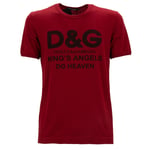 DOLCE & GABBANA Cotton T-Shirt Shirt DG King Angel Heaven Logo Red 13422