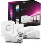 Philips Hue White Colour Ambiance Smart Light Bulb Starter Kit 3 Bulbs + 2 Smart