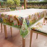 PETTI Artigiani Italiani - Nappe de Paques, Nappes Rectangulaire Anti Taches pour Pâques, Nappe de Table Rectangulaire 6 Places, 180x140 cm, Bunny, 100% Made in Italy