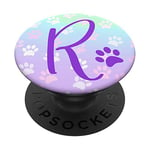 PopSockets R Initial Phone Grips Pop Up Holder Rainbow Purple Paw Print PopSockets PopGrip: Swappable Grip for Phones & Tablets