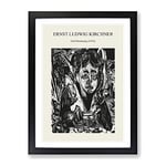 Girl Dreaming By Ernst Ludwig Kirchner Exhibition Museum Painting Framed Wall Art Print, Ready to Hang Picture for Living Room Bedroom Home Office Décor, Black A4 (34 x 25 cm)