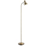 Tall Arched Floor Lamp Antique Brass Free Standing Curved Arm Sofa Reading Light