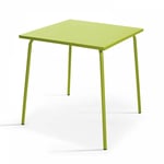 Oviala - Table de jardin carrée en métal vert - Palavas - Vert