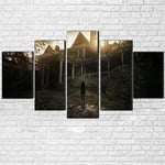 TOPRUN Wall art picture 5 pieces Modern Painting Prints on canvas Resident Evil 5 Piece Canvas For Living Room Decoration Poster 150 x 80cm Frame