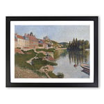 Les Andelys By Paul Signac Classic Painting Framed Wall Art Print, Ready to Hang Picture for Living Room Bedroom Home Office Décor, Black A4 (34 x 25 cm)