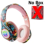 Pink No Box Casque sans fil Bluetooth 5.1 DJ Gamer avec micro, lumière LED RVB, prise en charge de la carte TF, écouteurs pour enfants, TV, PC, PS4, PS5, casque de jeu ""Nipseyteko