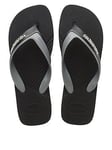 Havaianas Men's Dual Flip Flop - Black, Black/Grey, Size 6-7, Men