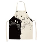 RONGJJ Chefs Creative Home Kitchen Apron for Women Men, Cat Pattern Design, Unisex Apron Perfect for Home BBQ Grill Baking Cooking Cleaning, C, 68x55CM
