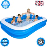 Large Rectangular Paddling Pool Family Summer Inflatable Outdoor Kids Family Fun