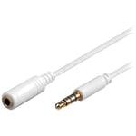 Adnauto - Cable Jack 3.5mm 4pin Femelle vers Jack 3.5mm 4pin male 1m blanc - Blanc