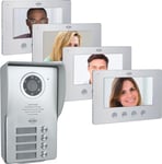 ELRO DV4000-4 Interphone vidéo pour Porte - 4 Appartements - Caméra Full HD 1080P avec Vision Nocturne - câble 4 Fils - 16 sonneries