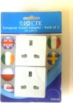Travel Adaptor Plugs 2 Pack - for USA, Australia, South America & Europe Use