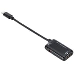 Câble de connecteur adaptateur USB 3.1 Type C vers HDMI Ultra HD 1080P avec indicateur LED, alimenté par un Port Micro USB