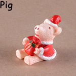 1 Pc Christmas Doll Figurines Miniature Animal Resin Statue Pig