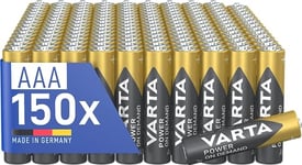 VARTA Batteries AAA, pack of 150, Power on Demand, Alkaline, 1,5V, storage pack in environmentally friendly packaging, ideal for computer accessories, Smart Home devices, Made in Germany