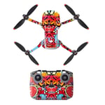 Linghuang Decorative PVC Sticker Set Remote Control Decals and Drone for DJI Mavic Mini 2 Drone Waterproof DIY Accessories Anti-Scratch Protection (Type 4)