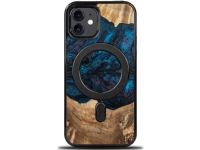 Tre- og harpiksdeksel til iPhone 12/12 Pro MagSafe Bewood Unique Neptun - marineblå-sort