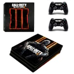 PS4 Pro Call of Duty Black Ops III 3 Console Skin, Decal, Vinyl, Sticker, Faceplate - Console and 2 Controllers - Protective Cover for PlayStation 4 PRO