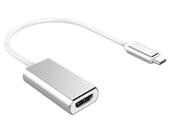 PremiumCord Adaptateur USB-C vers HDMI 4K, boîtier en Aluminium, USB 3.2 Type C mâle vers HDMI Femelle, résolution 4K 2160p 60 Hz, Couleur : Blanc