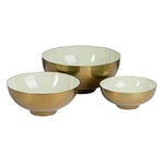 BigBuy Home Bowl, 30 x 30 x 14 cm, Gold, Iron Green (Pack of 3)