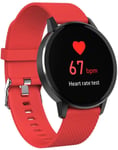 Watch Fitness Trackers, women smart men Heart rate Blood pressure monitor fashion sport Fitness tracker steel Bracelet for or,Colour:Sliver (Color : Red)