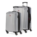 Swiss Gear 3750 Hardside Expandable Luggage with Spinner Wheels, Silver, 2-Piece Set (20/24), 3750 Hardside Expandable Luggage with Spinner Wheels