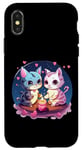 Coque pour iPhone X/XS Couple de chats romantique bougie idée créative inspiration graphique