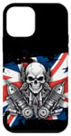 Coque pour iPhone 12 mini Crâne de moto patriotique britannique