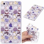 Yiizy Case Cover for Huawei P8 Lite/ALE-L21 Cover Case, Lovery Cat Print Ultra Thin Clear Transparent Cover Soft TPU Silicone Skin Bumper Lightweight Rubber Protective Crystal Slim Fit Back Rear