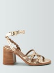 See By Chloé Kaddy Leather Circle Strap Sandals, Light Gold