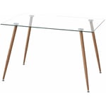 Table à manger avec plateau en verre Eros 120 cm (largeur) x 75 cm (hauteur) x 80 cm (profondeur)