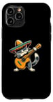Coque pour iPhone 11 Pro Drôle Cinco De Mayo Rock Dabbing Chat Jouant De La Guitare Chat Dab
